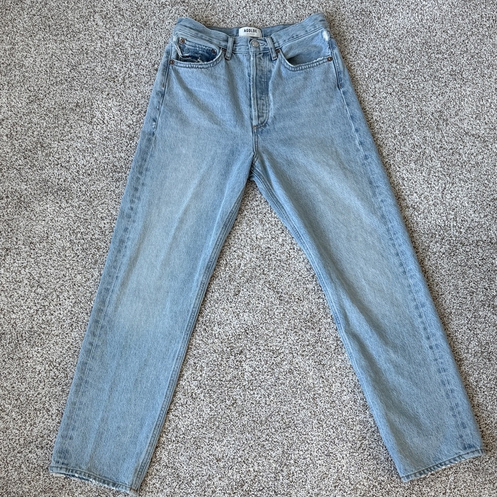 Agolde Light Blue Straight Leg Jeans